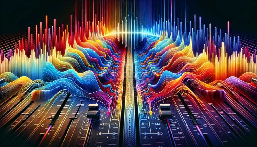 Illustration of audio spectrum with frequency bands