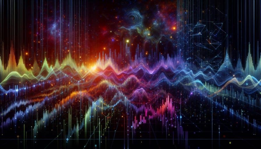 Illustration of digital audio waveforms and dynamic range