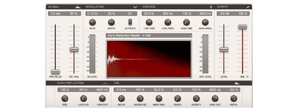 A sound wave bouncing off a wall, creating a reverberated sound in a concert hall